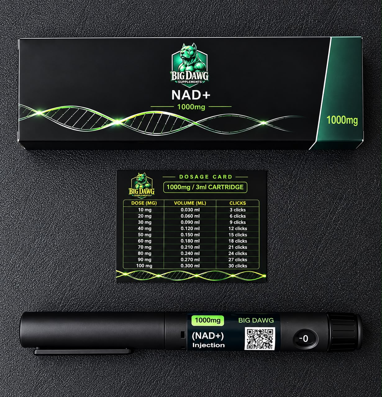 Big Dawg NAD+ 1000mg Big Dawg Supplements branded pen